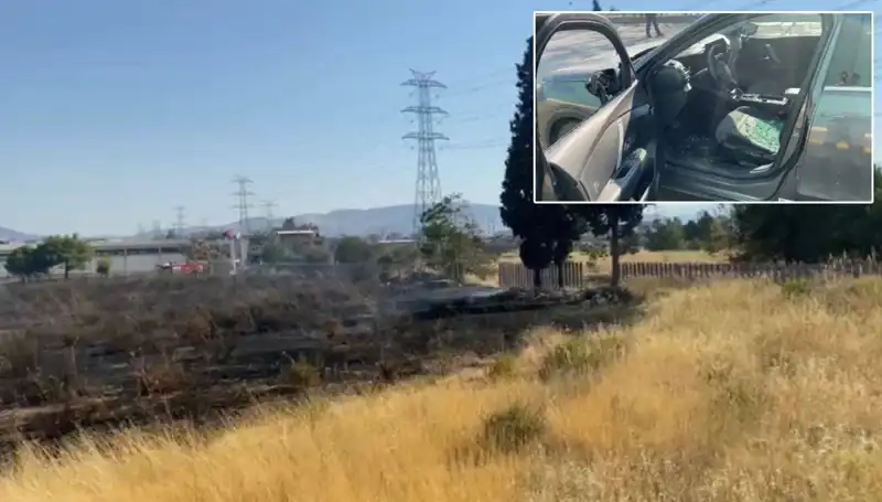 İzmir'de Otluk Alan Yangını, AVM Otoparkını Tehdit Etti!